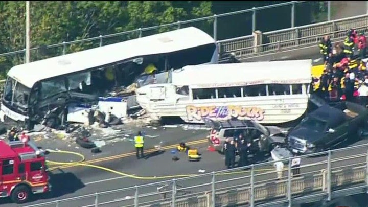Deadly crash after duck boat slams into tour bus in Seattle