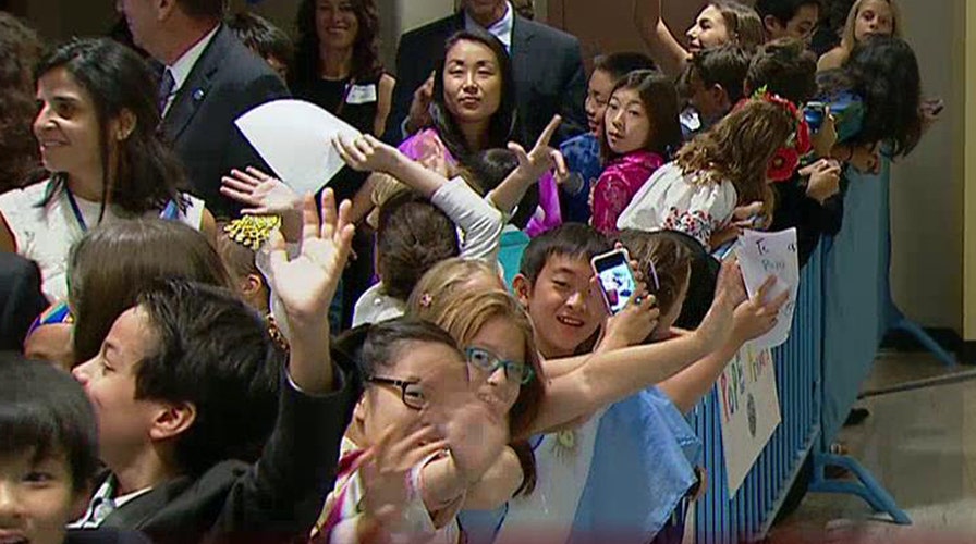 Children's enthusiasm for Pope Francis is palpable