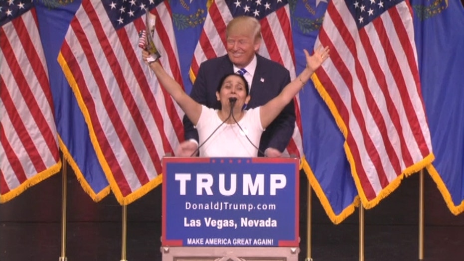 Lively Trump Fan Storms The Stage Yelling Im Hispanic I Love Me