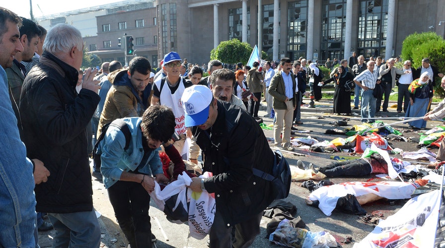 Twin explosions rock Turkey's capital during peace rally