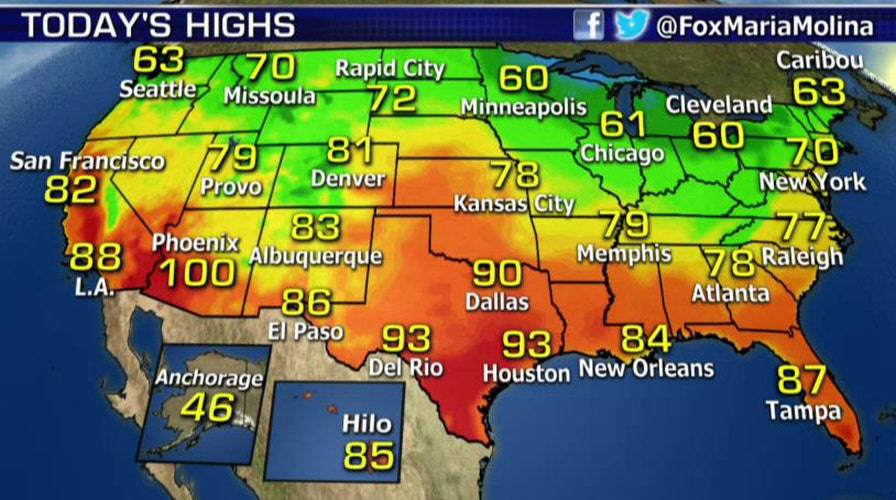 National forecast for Tuesday, October 13