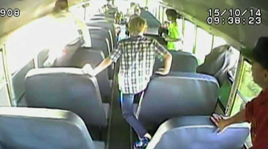 Antifreeze leak on school bus caught on camera