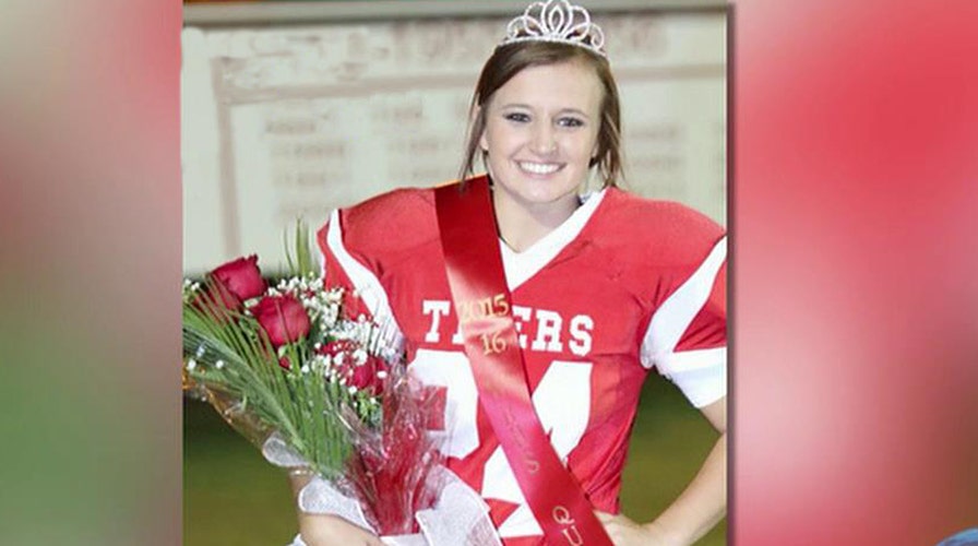 Homecoming queen kicks field goal for dad