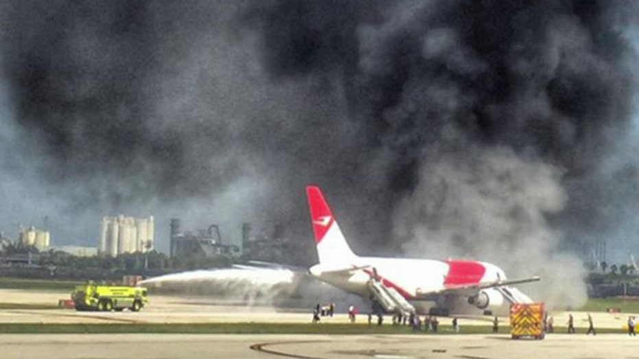 Plane catches fire on florida runway fox news