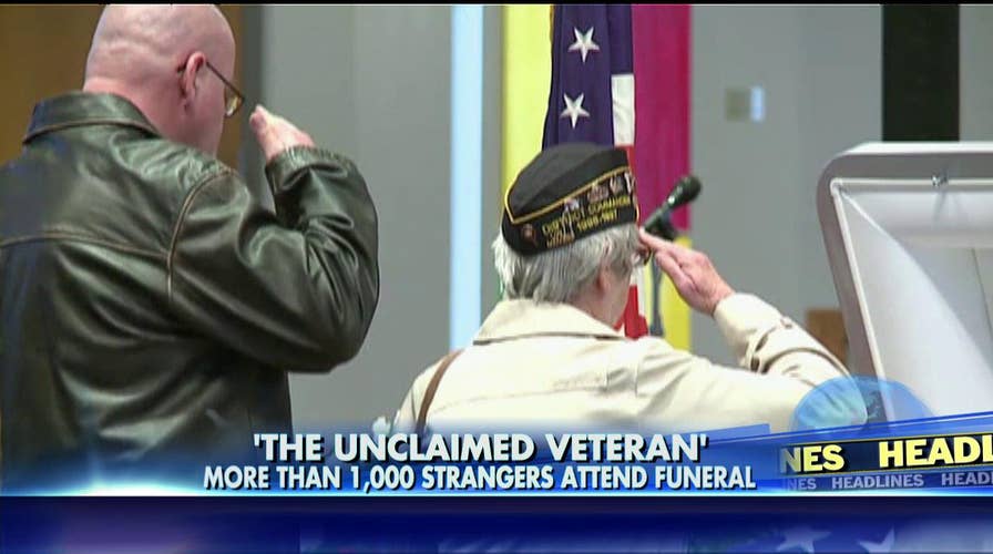 1,000 strangers attend funeral of veteran with no family