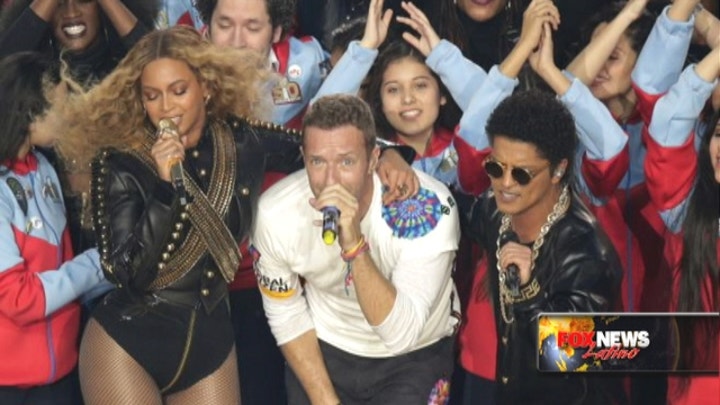 Super Bowl halftime: Bruno Mars, Beyonce, Chris Martin take the stage