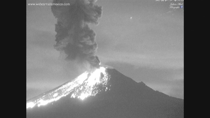 Mexico's Popocatepetl volcano erupts