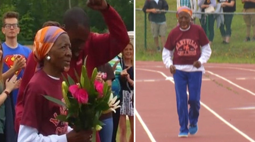 100-year-old sets world record for 100-meter dash