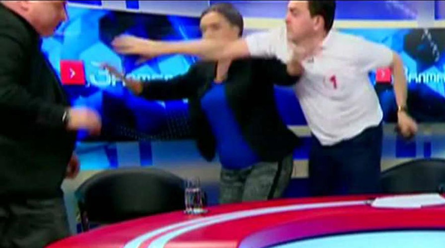 Georgian politicians fight on live TV