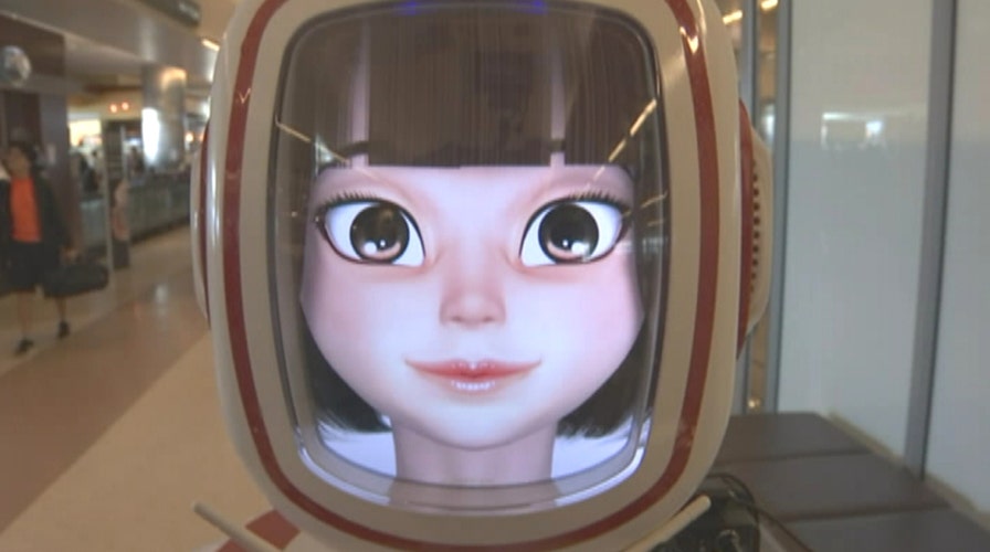 Robot helpers assisting at airports, malls