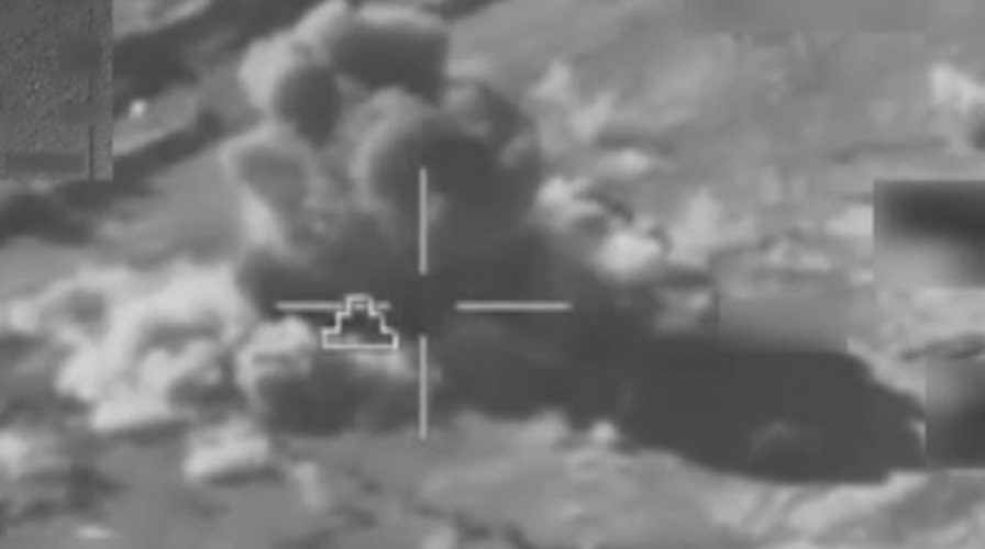 Video shows coalition airstrikes destroying ISIS equipment