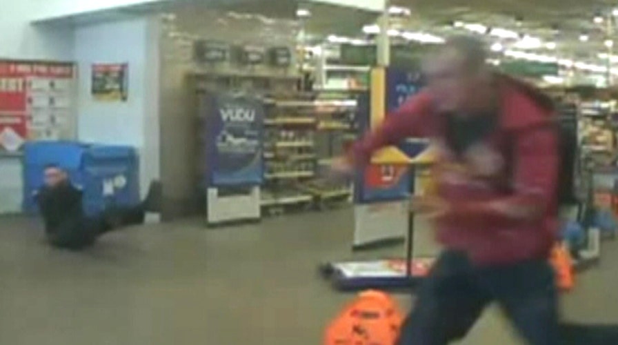 Dramatic gunfight in Walmart caught on video