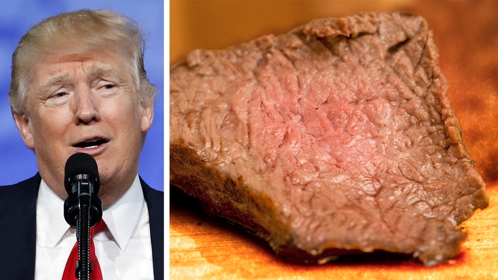 Trump mocked for eating steak well-done with ketchup