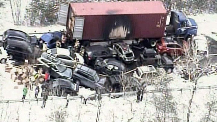 50-100 vehicles involved in crash