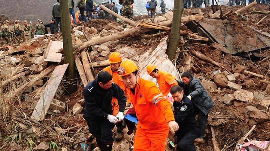 Around the World: Landslide buries village in China