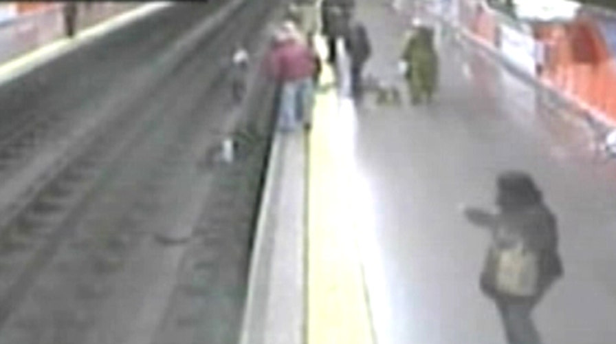 Scary subway fall caught on camera