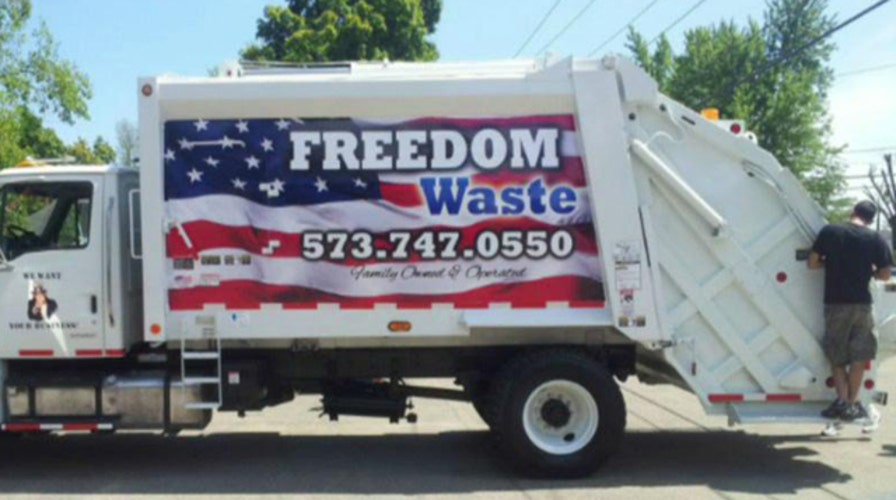 American flag painted on trash trucks causing controversy 