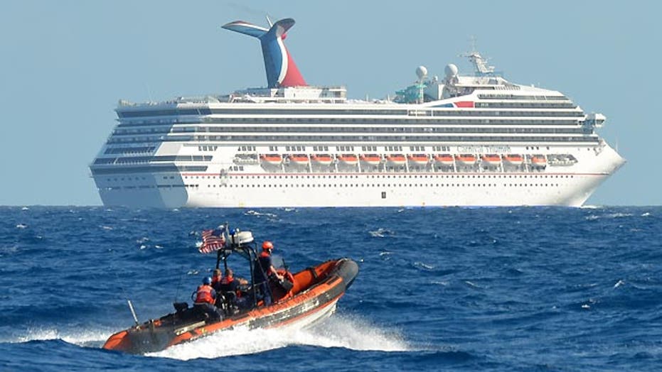 cruise ship on fire