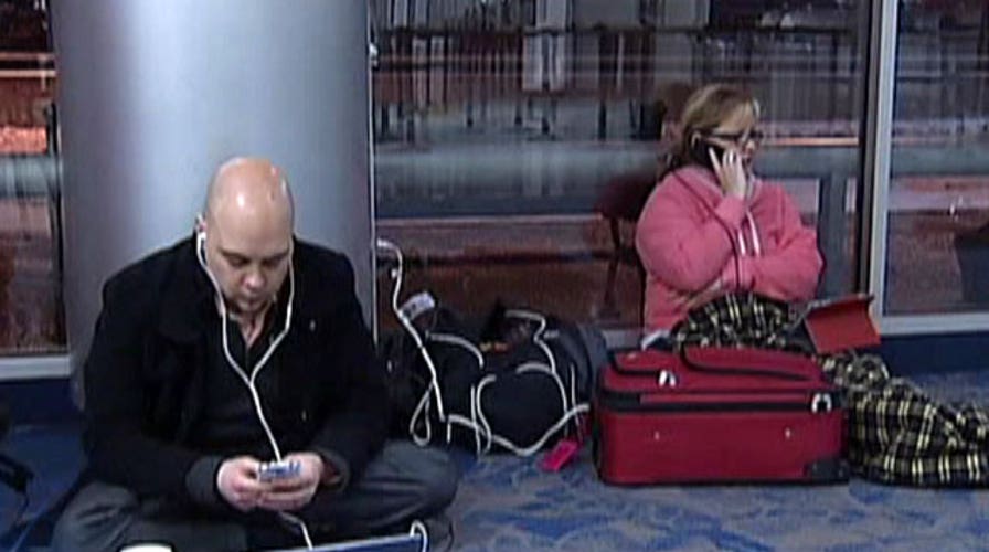 Winter storm grounds flights