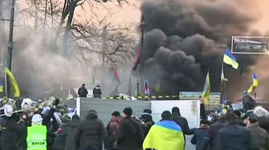 Protesters clash with police in Ukraine capital