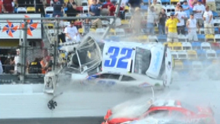 Daytona crash sends tires, flying into stands