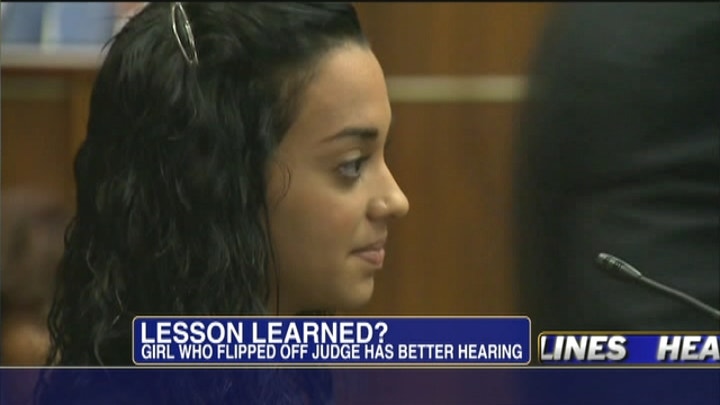 Girl Who Flipped Off Judge Back in Court 