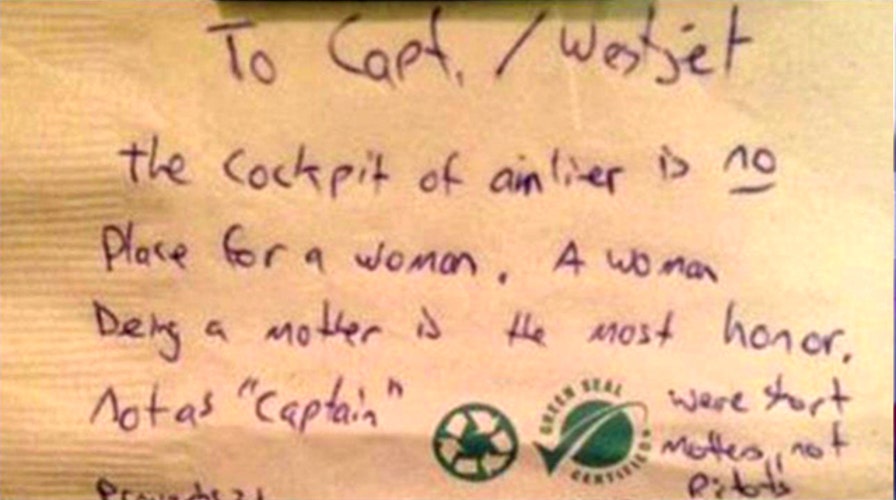 Note from airplane passenger: Cockpit no place for a woman