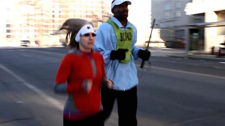 Blind runner expresses appreciation