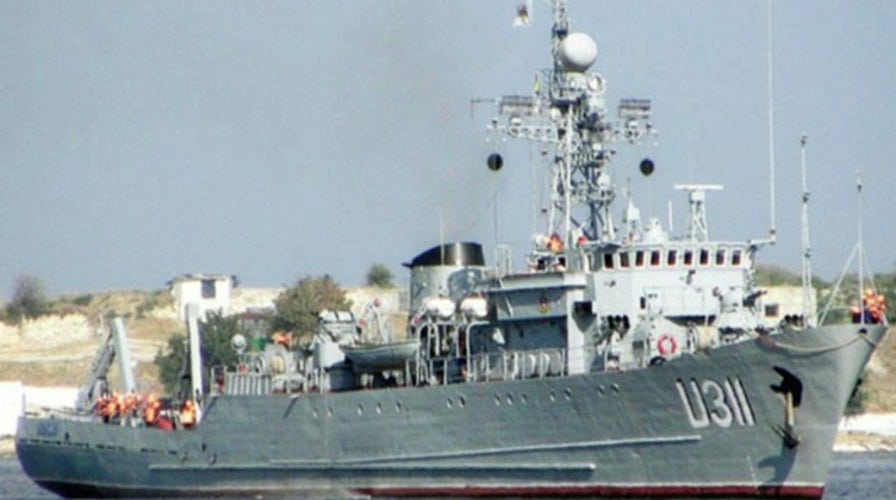 Russians storm Ukrainian navy ship along Crimean coast