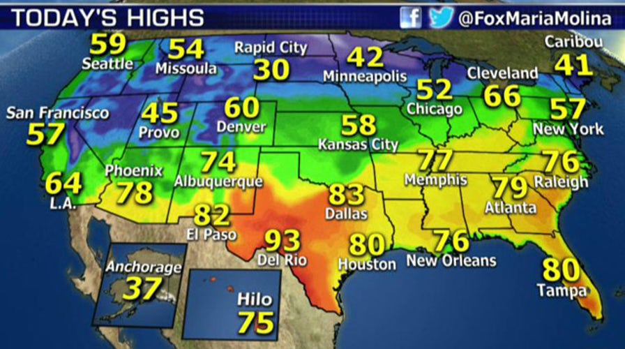 National forecast for Tuesday, April 1