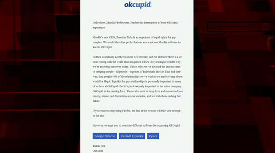 OKCupid blocks Firefox users over CEO's views on gay rights