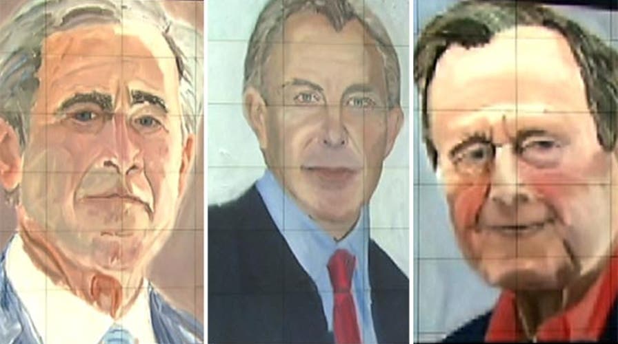 George W. Bush reveals portraits of world leaders 