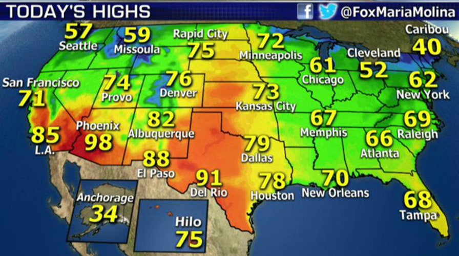 National forecast for Thursday, April 9