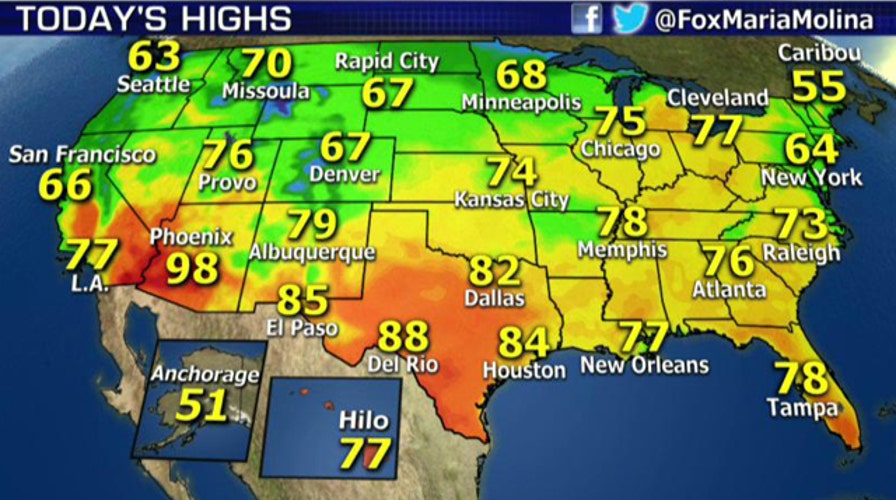 National forecast for Monday, April 21