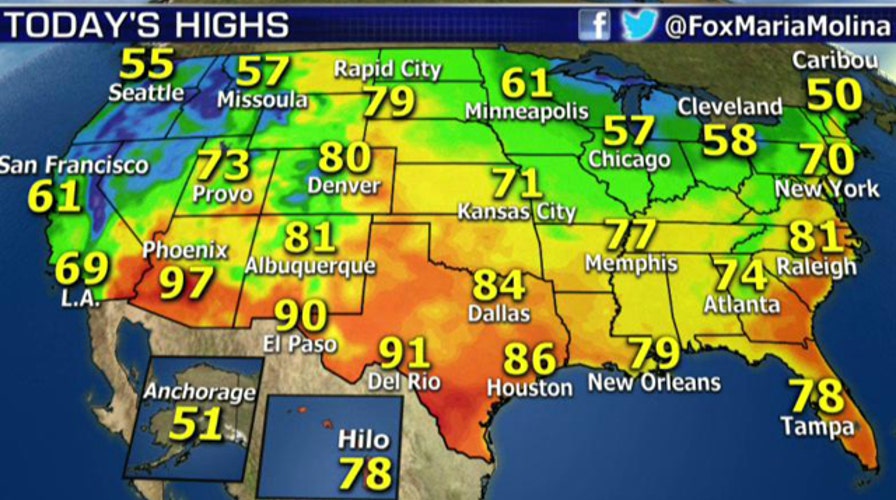 National forecast for Tuesday, April 22