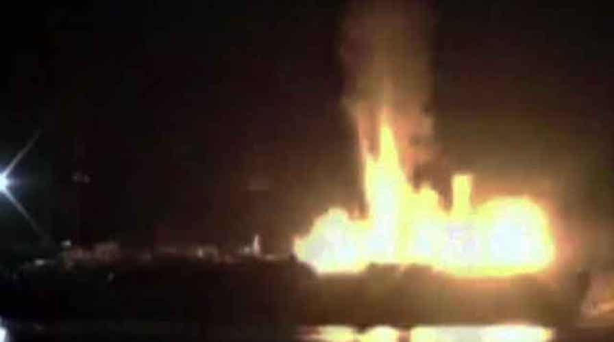 Fuel barges explode injuring three