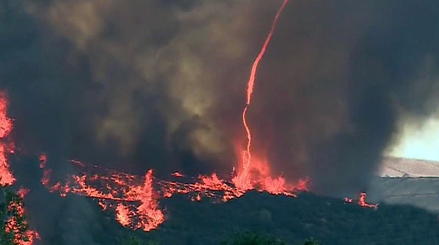 Winds, wildfire spawn 'firenado' in Southern California
