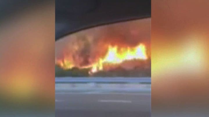 Driver shoots frightening video of California wildfire