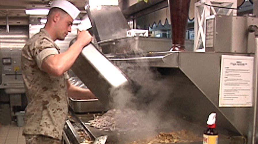 What do US Navy sailors eat while at sea?