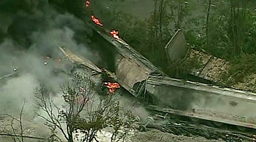 Report: Train derails and explodes in Baltimore