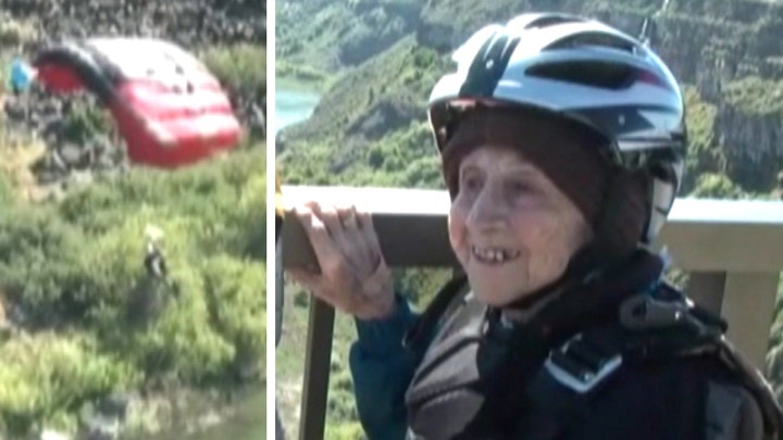 Elderly woman jumps off bridge to celebrate 102nd birthday