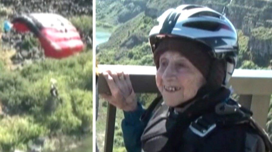 Elderly woman jumps off bridge to celebrate 102nd birthday