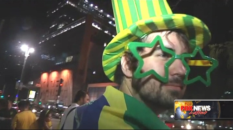 Brazil celebrates first win at the World Cup