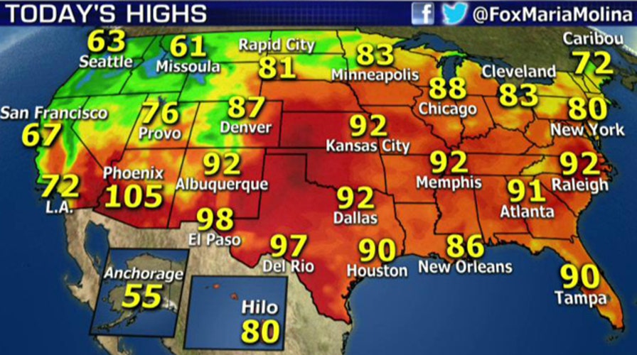 National forecast for Monday, June 16