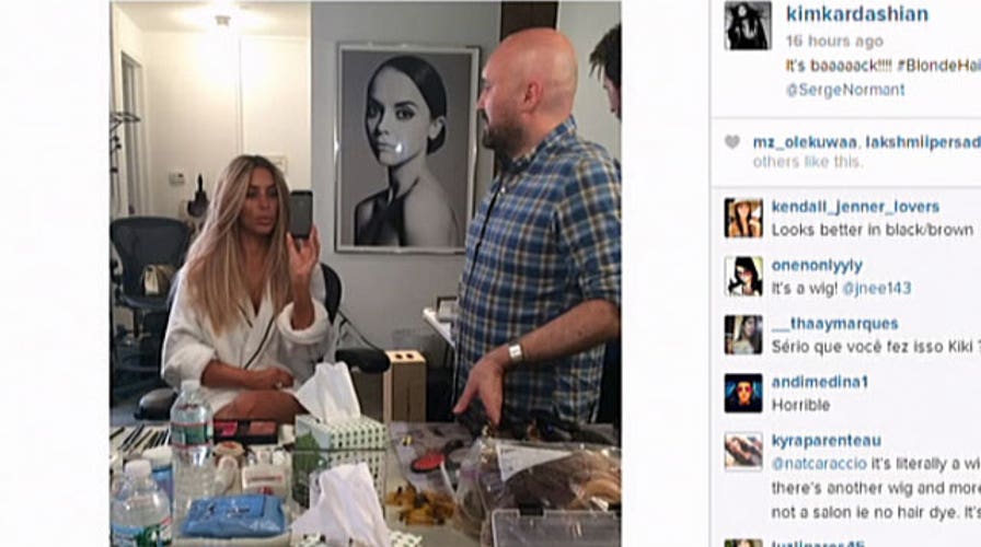 Kim Kardashian punks the media with blond hair