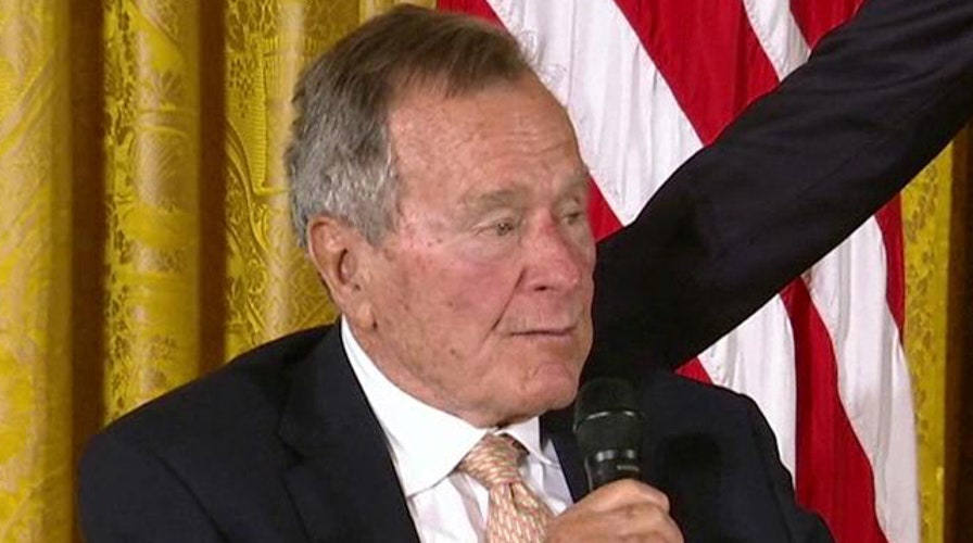 Former President George HW Bush returns to White House