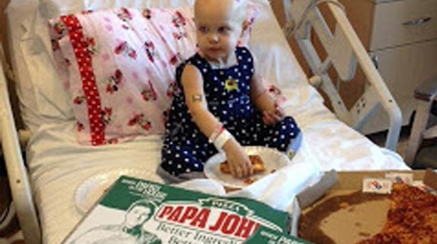 Internet sends pizzas to toddler battling cancer