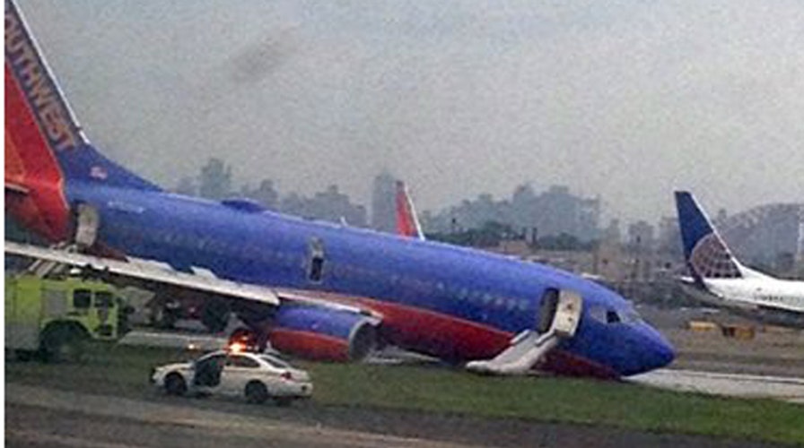 LaGuardia airport open after Southwest jet nose gear fails