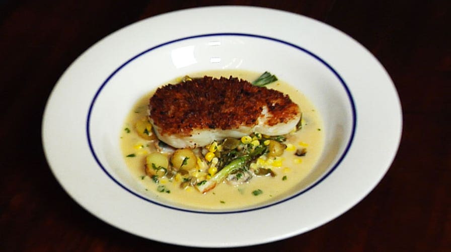 Point Judith Cod with Clam Succotash
