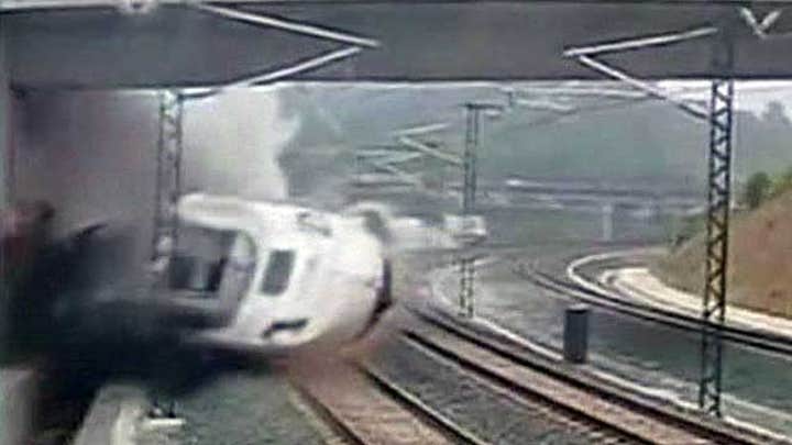 Deadly train crash caught by security cameras